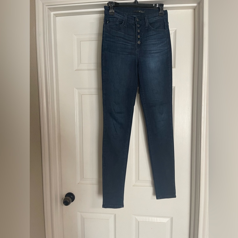 Kancan dark jeans button fly
